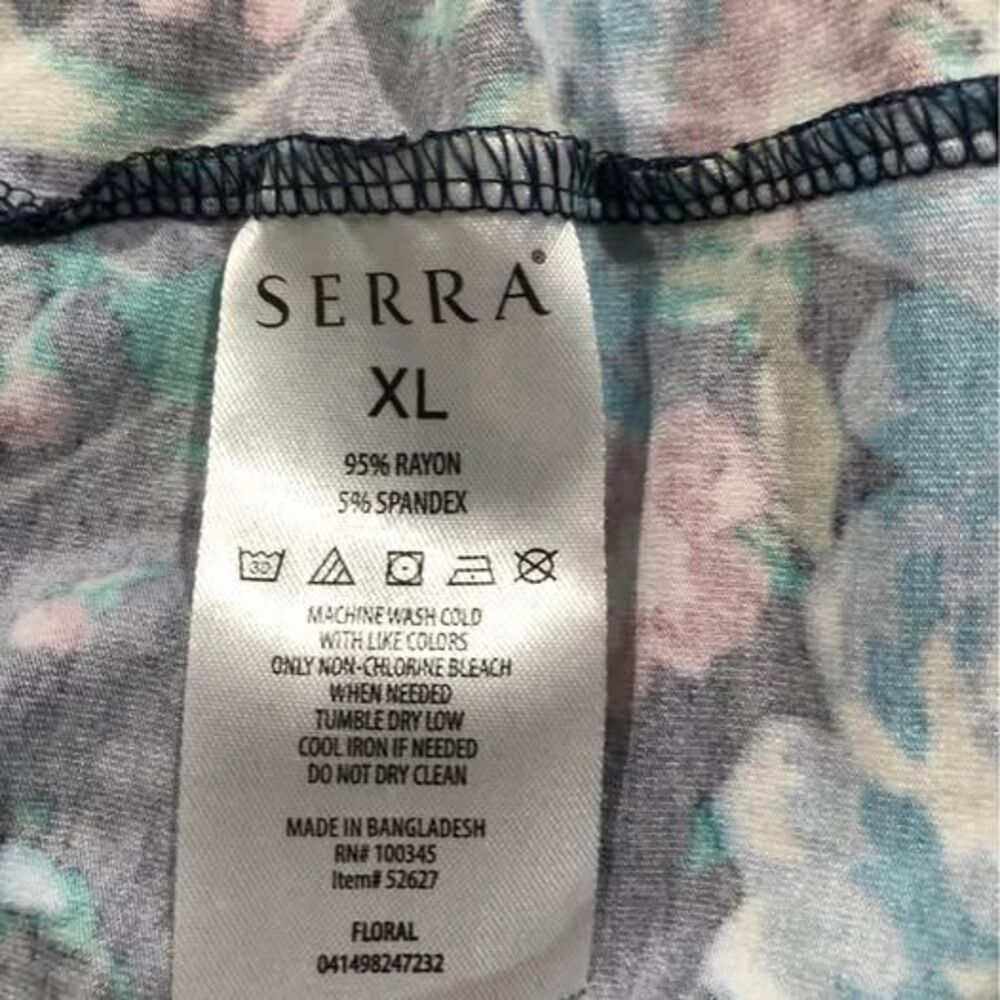 Dress XL Serra Sleeveless Blue Floral Print With Pockets C5459 - Picture 5 of 6
